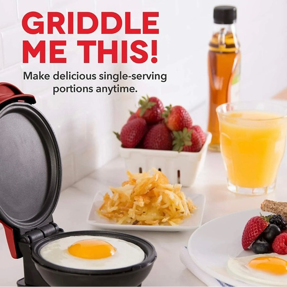 Dash Mini Maker Electric Round Griddle for Individual Pancakes RED BNIB - Picture 5 of 8